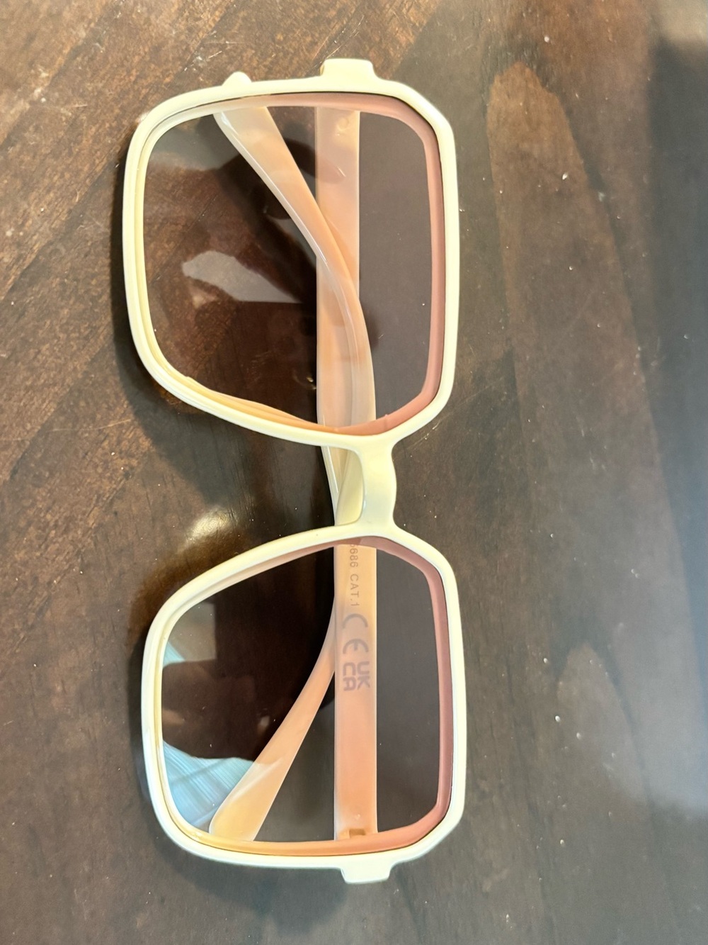 Women's Oversized Square Sunglasses - Cream/Pink